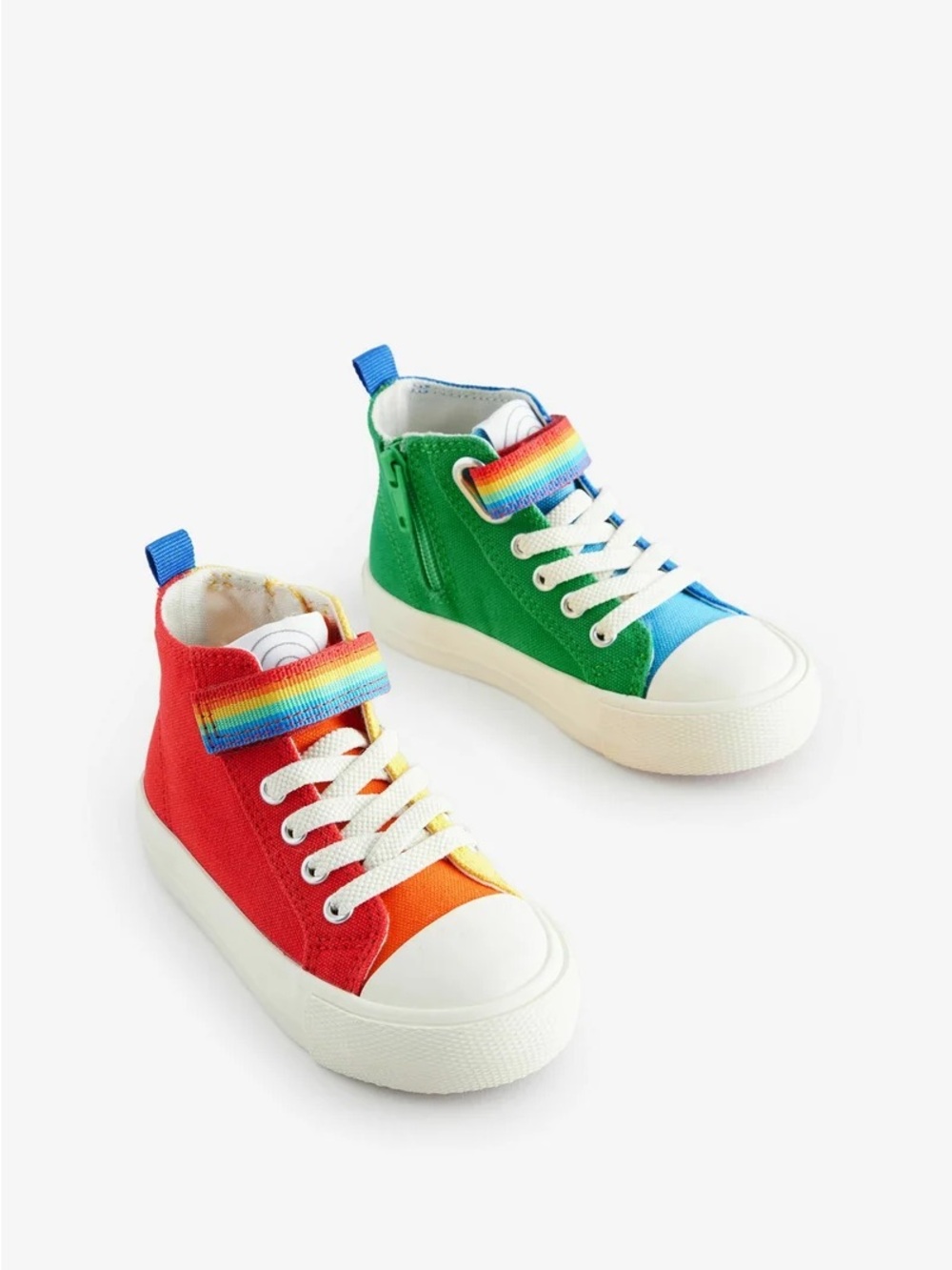 Little Bird by Jools Oliver Kids Rainbow Multi Canvas Hi-Top Trainers